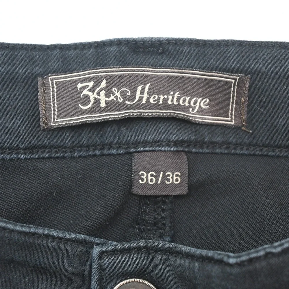 34 Heritage 36x36 Black Brushed Stretch Denim Straight 5 Pocket Mens Jeans